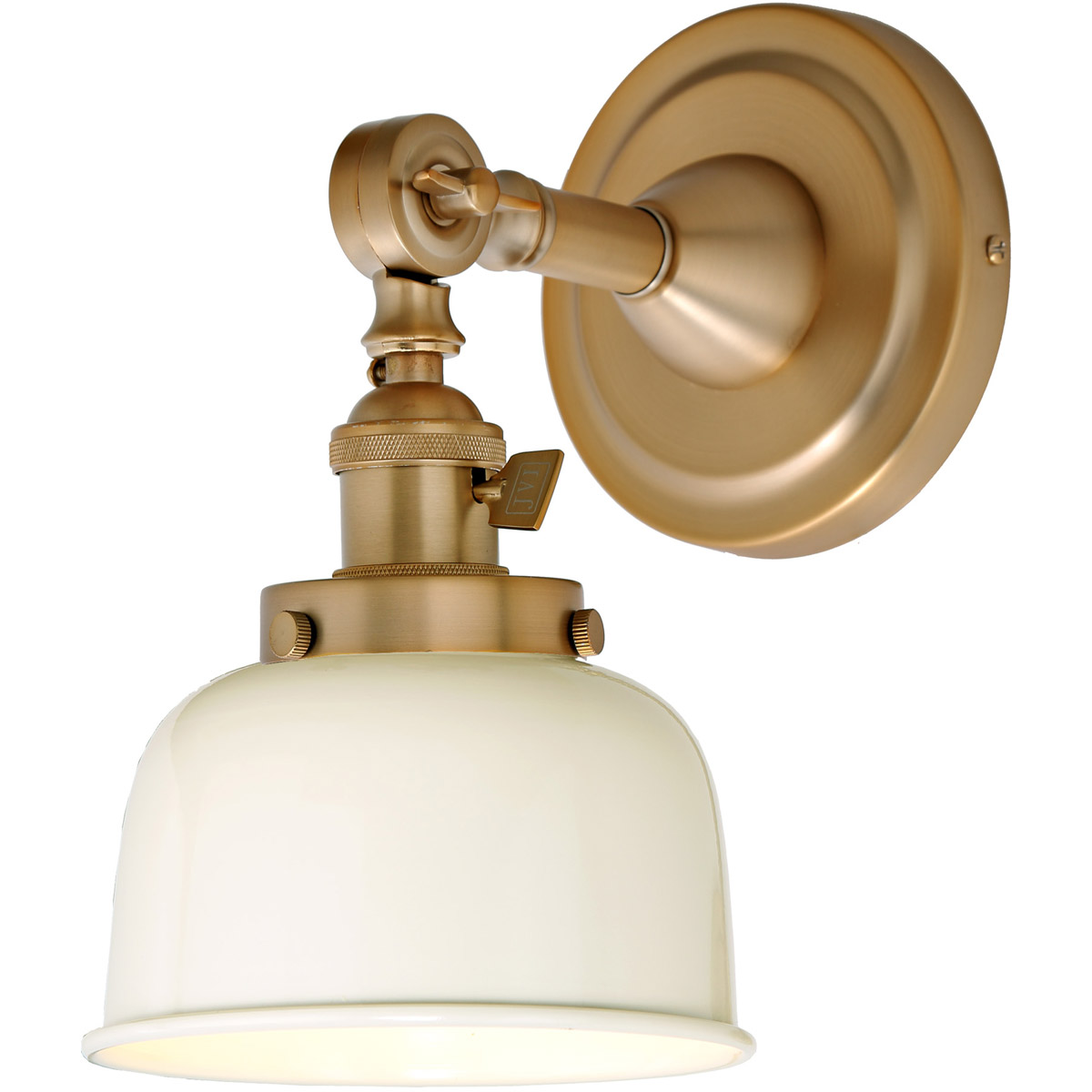 Soho 8 inch 100.00 watt Satin Brass & Ivory Swing Arm Wall Sconce Wall Light